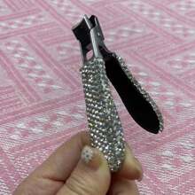 Rhinestone Stainless Steel Nail Clipper, Wide Jaw Sharp Labor-Saving, Thick Nails Toenails, Creative Home Nail Clipper - White - View 10