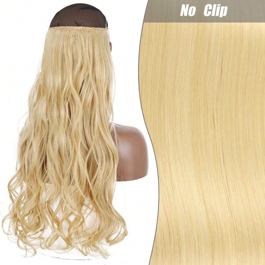 Clip-In Natural Hair Extension, Long Straight Synthetic Hairpiece, Blonde, Black, Mixed Color, Fake Hairpiece For Women HKQE - Redwood - View 1