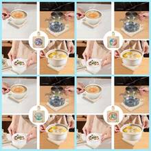 4件套钻石画杯垫，图案包括海豚、海龟、蝴蝶和曼陀罗，木质材质，带手柄防滑杯托，适用于厨房、餐厅，也可作为感恩节礼物。 - 查看 5