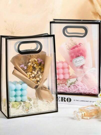 20pcs/10pcs/1pc Transparent PVC Gift Packaging Bags, Storage Bags, Packaging Bags. Gift Bags, Cosmetic Bags Reusable Gift Bags. [No Ribbon Included] Suitable For Bridal Party Favors, Wedding, Birthday, Shopping Bags, Minimalist Home Transparent Gift Bags, Transparent Gift Bags With Handles, Transparent Wedding Gift Bags, Group Gift Bags, Holiday Party Supplies Elegant Gift Bags, Easter Gifts, Christmas Gifts