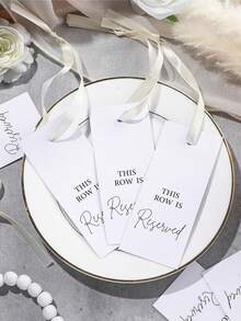 12pcs Elegant Wedding Seat & Row Number Signs With Ribbon, B2, C3 Labels For Ceremony Seating, Portable Paper Seat Map, Suitable For Wedding, Event, Party, With Numbering - Multicolor - View 3