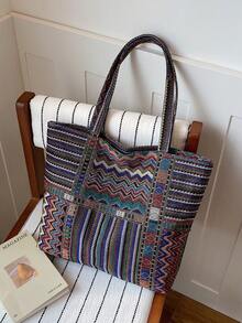 Large Capacity Handbag For Women, New Fashionable Versatile Commuter Shoulder Tote Bag - Multicolor - View 7