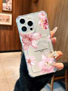 1 chiếc ốp lưng điện thoại trong suốt chống sốc, in hình hoa ly hồng tối giản phong cách retro, tương thích với iPhone XS/XS Max/XR/11/12/13/14/14 Plus/15/15 Plus/16/16 Plus/7/8 Plus/17/17 Pro và các dòng máy khác. - Nhiều màu - Xem 2