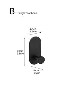 1个免钻孔不锈钢毛巾环，椭圆形毛巾架，浴室壁挂式毛巾架套装 - 查看 14