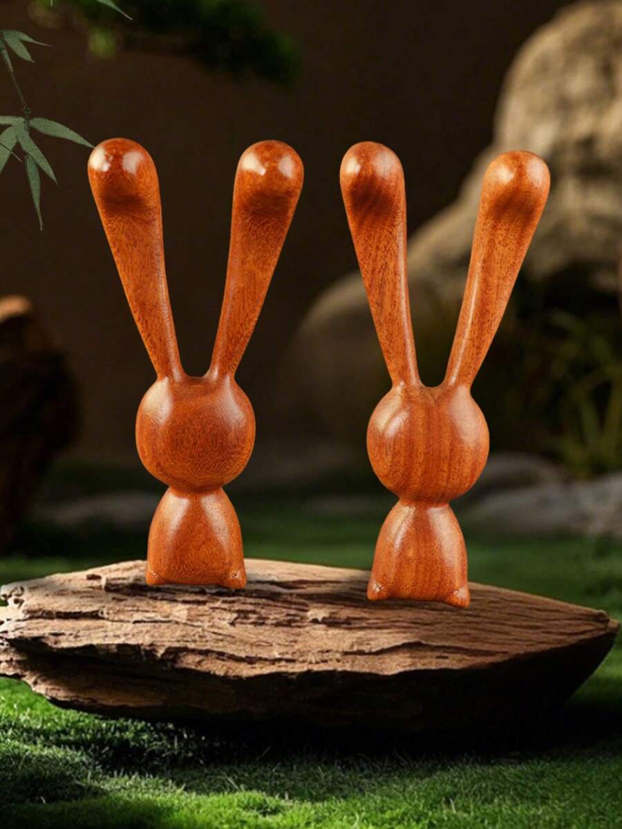 1/2个长耳兔耳按摩器，面部按摩梳，眼部按摩工具，眼角鼻夹，便携式头部按摩器，多功能按摩器，办公装饰，适用于头部和面部 - A - 查看 1