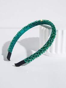 1pc Thin Grid Crystal Korean Style Hair Hoop Accessory Hair Band Hairband Diadema - FG20 Green - View 2