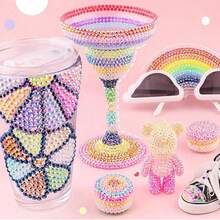 40色树脂果冻水钻，可制作闪亮的3mm/4mm/5mm平底宝石，配有镊子，适用于DIY服装、鞋子、闪亮套装、钻石画用品、闪亮装饰品、工艺品、杯子、钻石画装饰等。 - 多色 - 查看 7