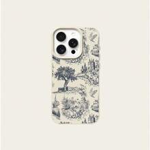 Retro 1pc TPU Material Vintage French Countryside Line Drawing Pattern Phone Case Compatible With IPhone 17 Pro Max/17/16 Pro Max/15/13/12/11, S20 FE/A15/S24/A55, Note 11/Note 12/Note 13 Pro, Full Coverage Anti-Drop Soft Protective Phone Cover,International Version, Not The Domestic Version - White - View 6