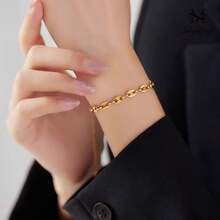 Golden Bracelet Exquisite 18K Stainless Steel Women's And Girls' Bracelet Gift For Mom, Personalized Pig Nose Coffee Bean Bracelet - Gold - View 8