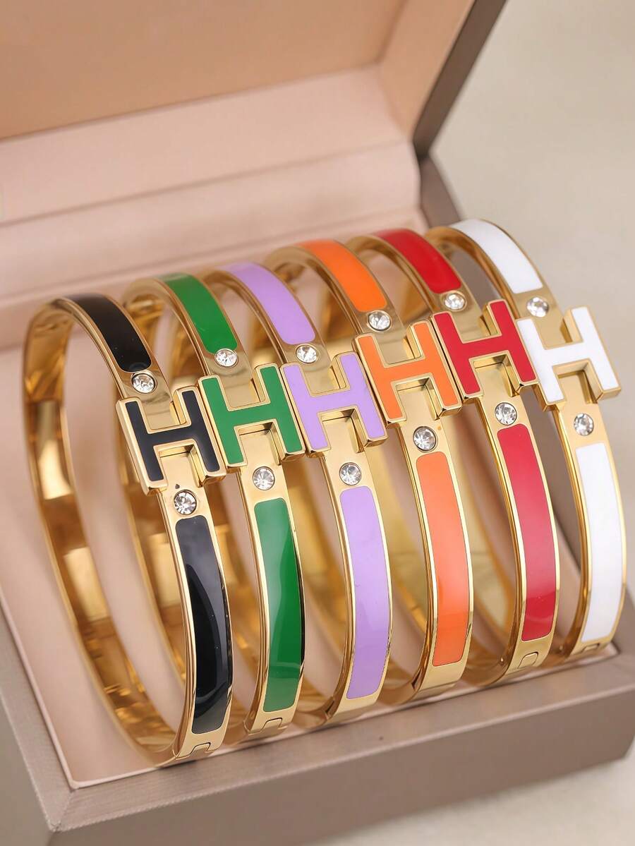 1 Stück 18K vergoldetes H-förmiges Armband für Frauen, exquisiter Schmuckarmband, perfektes Geschenk für Frauen zu Ostern, Weihnachten, Muttertag (ohne Geschenkbox)