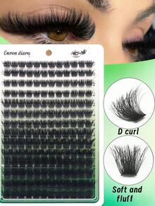 168 簇假睫毛，150D，D 卷度，10-18 毫米混合长度，自然蓬松，0.05 毫米轻盈可重复使用睫毛，适合节日和派对、万圣节睫毛、角色扮演睫毛。 - D - 查看 3