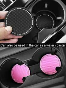 2 piezas Posavasos antideslizantes resistentes al calor y al agua, posavasos de silicona para el hogar y el automóvil, almohadilla universal antideslizante, accesorios creativos para el interior del automóvil - Multicolor - Ver 7
