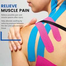 2.5cm*5m Sports Muscle Tape, Breathable And Elastic, Provides Support For Shoulders And Feet, Flexible Adhesive Back Support, Suitable For Gym And Training Use - Multicolor - View 5
