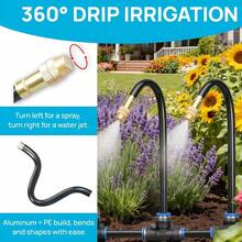Wanxiang Automatic Drip Irrigation Kit, 360 Degree Bendable Brass Atomizing Irrigation Nozzle, 4/7 Garden Water Pipe, Garden Automatic Drip Irrigation System, Adjustable Nozzle, 360 ° Garden Watering System, Suitable For Automatic Watering Devices In Greenhouses, Courtyards, Lawns, And Greenhouses - Irrigation Kit - View 6