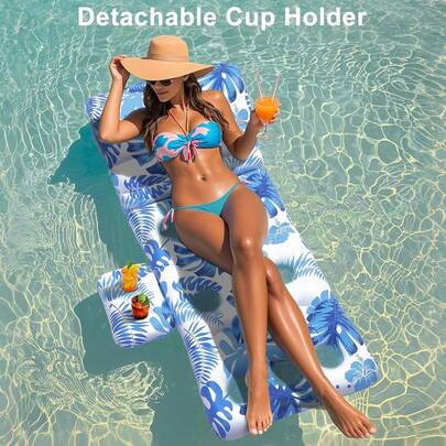 Inflatable Pool Float, Swimming Pool Floats With Headrest, Sunbathing Raft, Suitable For Lake, Beach, Pool Party, Water Floating Rest, Keep Cool