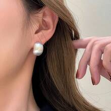 1 对简约泪珠耳钉，哑光金属耳环，优雅气质，适合女性秋冬装 - 水滴耳釘 - 查看 12