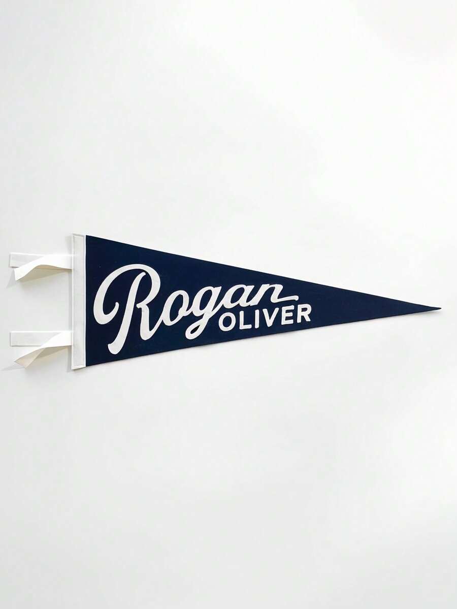 Custom Name Wool Felt Pennant Flag: Vintage Style Banner - Multicolor - View 1