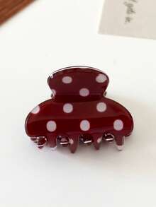 1个迷你波点发爪夹，简约甜美刘海及碎发夹 - 彩色 - 查看 8