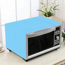 1 pieza de cubierta de polvo para horno microondas de pigmento hecha de lino tejido para decoración del hogar, a prueba de polvo y que evita las manchas y el polvo - color sólido - Ver 11