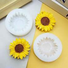 1套向日葵汽车香氛扩散石，石膏创意通风口香氛蜡烛硅胶模具 - 白色 - 查看 5