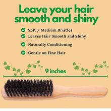 CKZXS Bristle Slick Back Hair Brush - Soft/Medium Smoothing Hairbrush To Style, Polish, & Lay Hair Down Flat To Create A Sleek Frizz Free Hairstyle For Women And Men - Wooden Handle - Nude - View 6