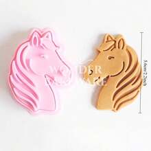Animal Pony Cookie Cutters Cute Horse Shape Biscuit Mold Fondant Embosser PLA Cake Decorating Tools Baking Supplies - Pink - View 15