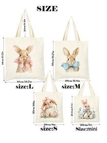 5/10pcs Mini/S/M/L Size Reusable Cute Rabbit Bow Heart Pattern Canvas Gift Bags Party Favor Bags Set, Birthday Party Kids Theme Party Gift Bags Baby Shower Back To School Graduation Party Theme Party Thanksgiving Christmas Anniversary Party Gift Packaging Bags Essential - View 12