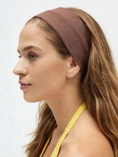 1/3pcs Yoga Elastic Sports Headband, Soft Headband Suitable For Yoga, Running, Fitness, Sports, Solid Color Elastic Fabric Sports Band, Suitable For Running And Workout, Comfortable Non-Slip Design