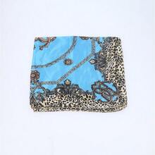 Small Satin Women's Scarf - Blue - View 2
