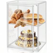 Panera para Pan Una Gran Caja de Pan en La Encimera de La Cocina Caja de Pan Transparente de Doble Capa Caja de Almacenamiento de Pan Apilable Caja Expositora Transparente - Transparente - Ver 1
