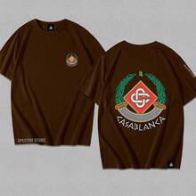 Camisa Camiseta Luxo Premium Y2k Algodão Unissex Exclusivo Gringa Streetwear Tendencia Novidade - Marrom - Visão 2