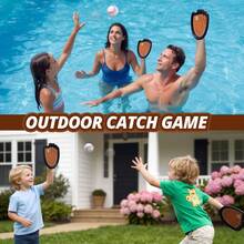 Wee Wonders Toss And Catch Ball Game Set, Kids Baseball Glove Includes 2 Paddles & 3 Sticky Balls, Ball And Catch Game For  Yard Pool Outside, Beach Essentials,Indoor Outdoor Kids Toys For Toddlers Ages 3-12 - Brown - Popular - View 5
