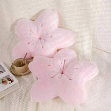1pc Cute Cherry Blossom Petal Throw Pillow, Sofa Bedroom Tatami Living Room Cushion, Gift, Chair Office Chair Seat Cushion - Pink - View 3