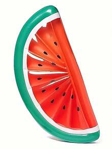 1个充气PVC菠萝/西瓜造型漂浮躺椅，泳池漂浮垫，沙滩必备游泳游戏用品 - 彩色 - 查看 9