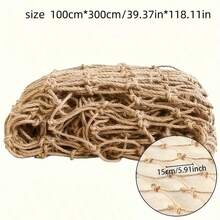 1 pièce Filet en corde de jute naturel, filet en lin de style vintage, convient pour les plantes grimpantes et les haricots, clôture de décoration de jardin, décoration de cour, sans électricité requise - Multicolore - Voir 8