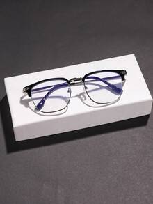 1副男士金属复古圆形镜框时尚眼镜，适合日常阅读和通勤。 - 彩色 - 查看 8