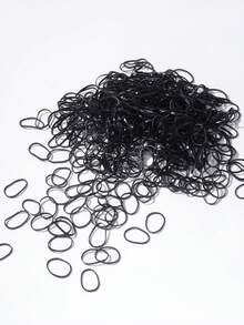 1000pcs Disposable Practical Minimalist Small Hair Ties, Suitable For Girls, Bird Bag - Black - View 1
