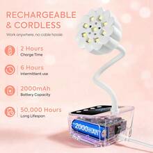 Wireless Lotus Nail Lamp LED UV Nail Dryer Touch Control Rechargeable Nail Light With Auto Sensing Fast Drying 360° Bendable - Multicolor - View 4