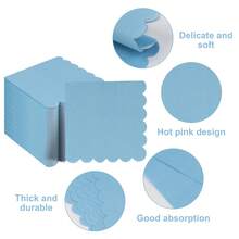 20pcs/Set, 40pcs/Set, 60pcs/Set Soft Thick Absorbent Light Blue Wavy Floral Napkins, Unfolded Size 24cm*24cm, Suitable For Wedding Tea Party, Birthday Party Decoration, Party Supplies, Holiday Decoration, Holiday Supplies - Multicolor - View 5