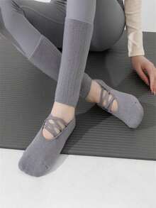 1/4 Pair Early Spring Yoga Ballet Socks With Silicone Non-Slip Bottom, Knee-High - Multicolor - View 2