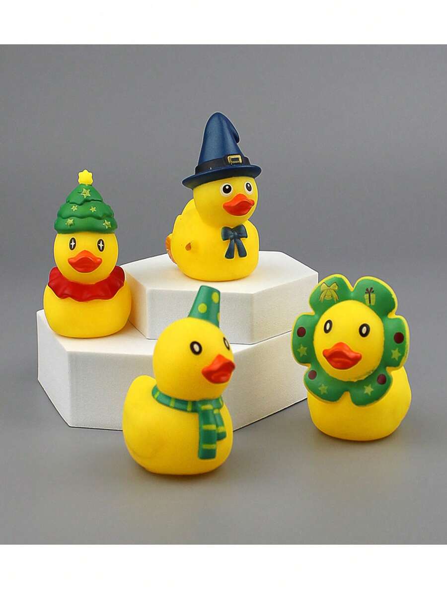 1pc Bestselling Creative Bath Toy Squeaky Small Yellow Duck, Low Decibel Squeak, Teenage Bathing Water Toy, Small Gift - Multicolor - View 1