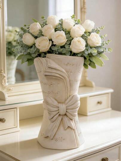 1pc Minimalist Bowknot Decorated Planter, Nordic Style Book-Shaped Bowknot Planter, Suitable For Decorating Living Room, Bedroom And Balcony