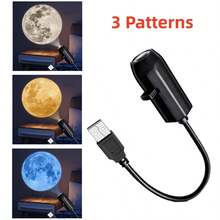 1pc Mini USB Moon Projector LED Earth And Galaxy Lamp, Includes 3/ 6 Interchangeable Planet Images, Starry Sky Projection Light, 360° Adjustable LED Ceiling Decor Light, For Baby Room Night Light, Home Atmosphere Lighting, Room Decoration, Wall Gift - 彩色 - 查看 12