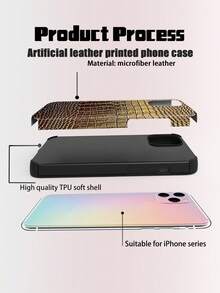 1pc Crocodile Skin Pattern Shock-Proof Leather Phone Case With Sound Amplifier Design, Suitable For IPhone 17/16/15/14/13/12/11, Holiday Gift - Rose Gold - View 9