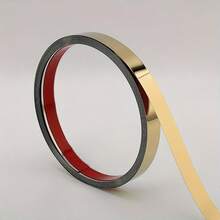 1roll Gold/Silver Wall Sticker,Stainless Steel Flat Decorative Lines, Titanium Wall Ceiling Edge Strip Mirror Living Room Decoration, Home Decor, Spring Decorations, Home Refresh, Ramadan Decor Sticker Gift, Birthday Graduation Mirror Wall Decor, Wall Mirror, Room Bathroom Decor - Multicolor - View 4