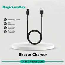 Charger Cable Compatible With Philips Norelco One Blade Charger,5V USB Charging Cable Compatible With Philips Norelco One Blade MG5910 MG7910 MG9510QP2724 QP2834 QP6531 Shaver Replacement Chargers. - / - 查看 4