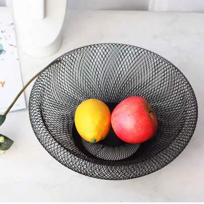 Cesta de frutas criativa em forma de ninho de pássaro, estilo Klein, feita de ferro, com estrutura de malha para mesa de centro da sala de estar, ideal para exibir lanches e frutas secas.