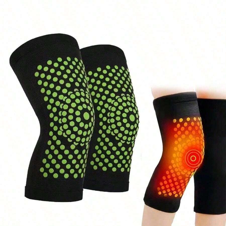 Mugwort Self-Heating Knee Pad, Thermal Knee Support, Suitable For Knee Joint Warmth And Cold Protection In Autumn/Winter, Yoga Pilates Home Exercise Fitness Protection - Black - View 1