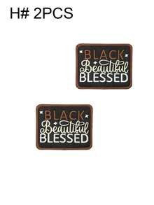 1 set de 2/6 pièces Série de lettres anglaises du monde noir. Écusson de broderie exclusif aux personnes noires. Insigne en polyester, applique à repasser ou à coudre. Accessoire de vêtement, autocollant pour sacs à dos, jeans, vestes, t-shirts, chapeaux, robes, etc. - écraser - Voir 30