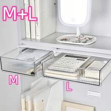 1pc Invisible Drawer-Style Desktop Storage Box (Contains Three Megabyte Stickers) - White - View 11